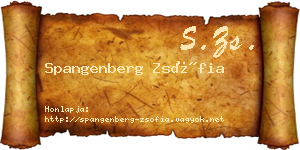 Spangenberg Zsófia névjegykártya